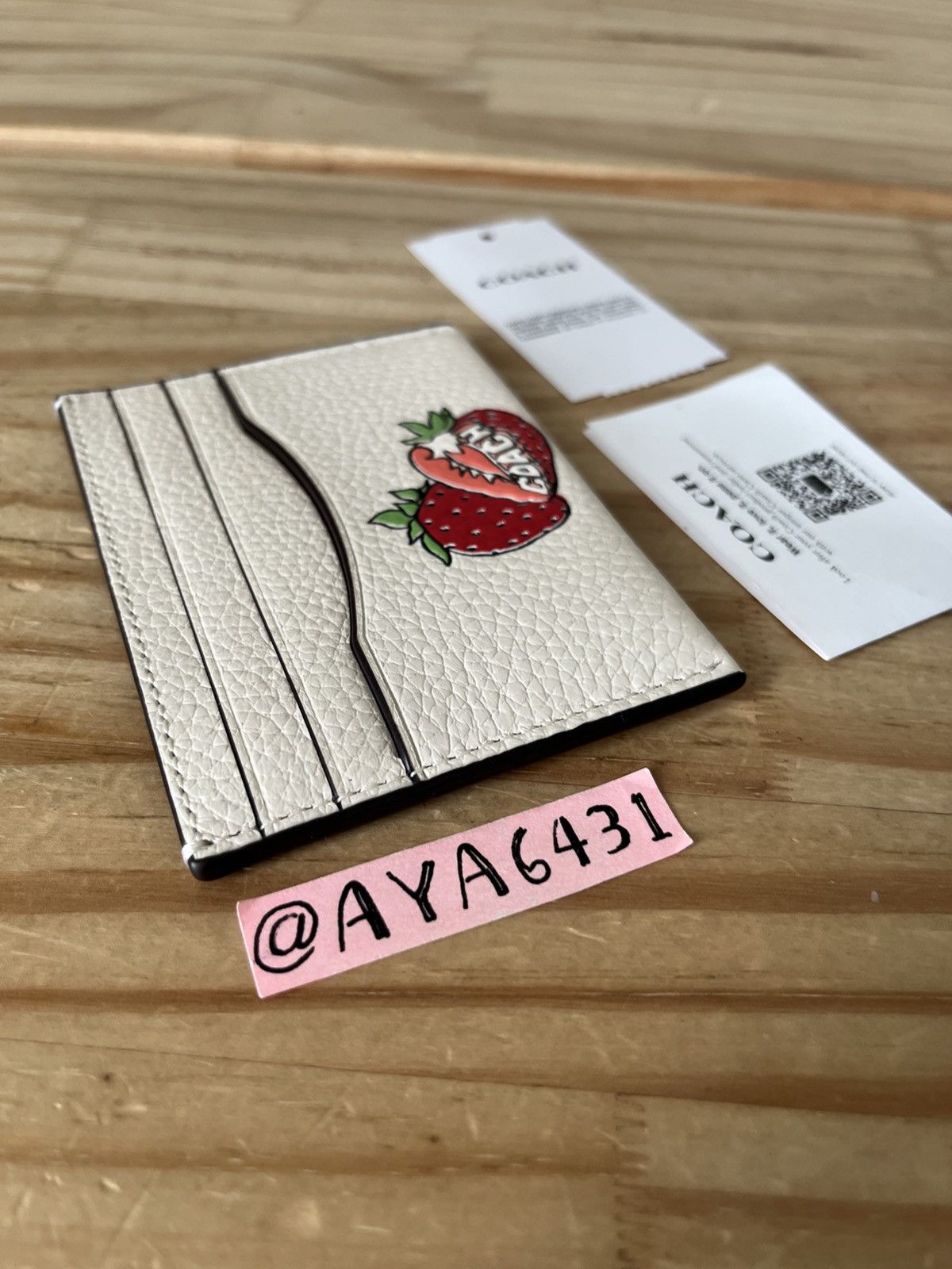 Coach Coach Slim ID Card Case With Strawberry Graphic Size ONE SIZE - 3 Thumbnail