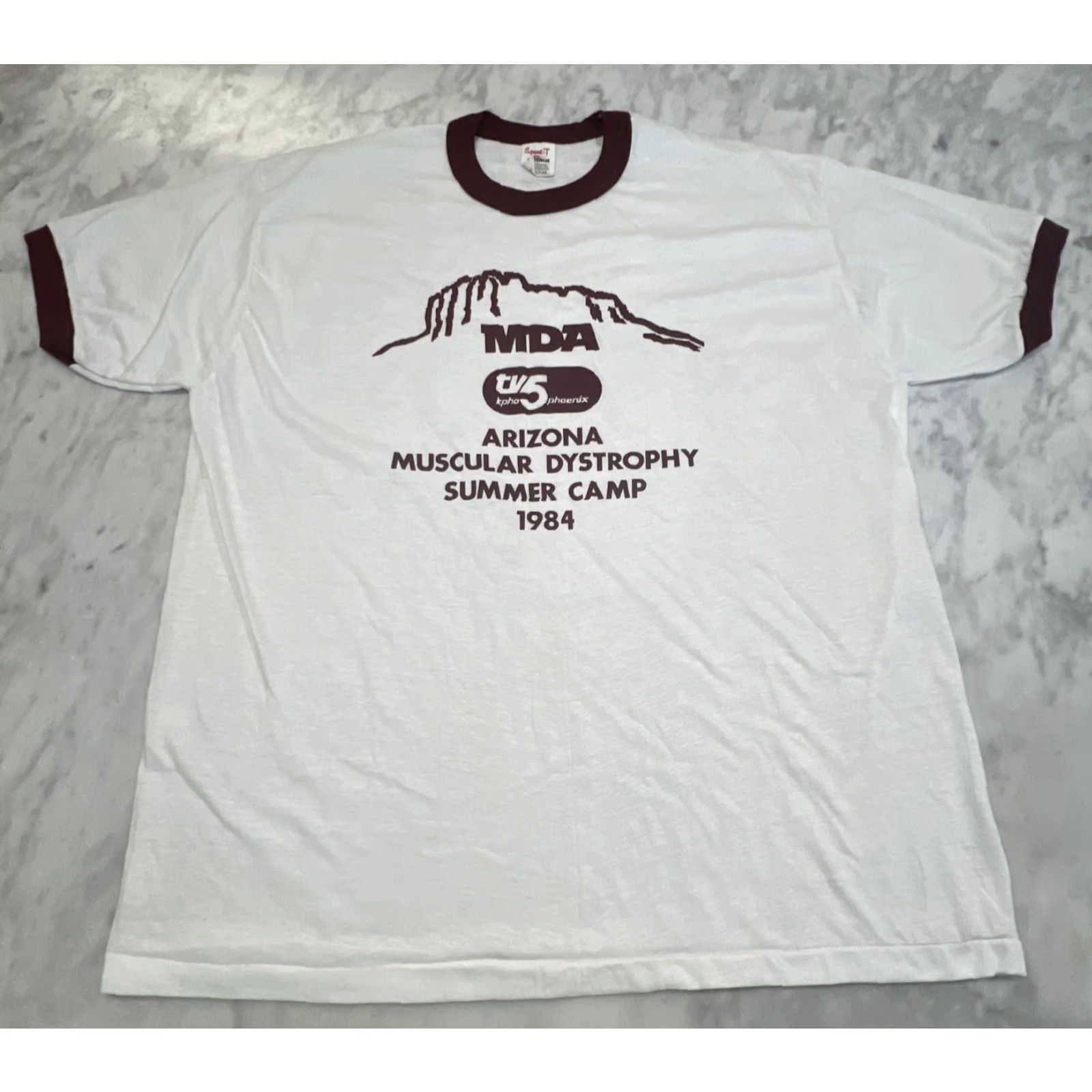 Vintage VINTAGE 1984 Arizona Muscular Dystrophy Summer Camp T-Shirt XL White Men Shirt Size US XL / EU 56 / 4 - 3 Thumbnail