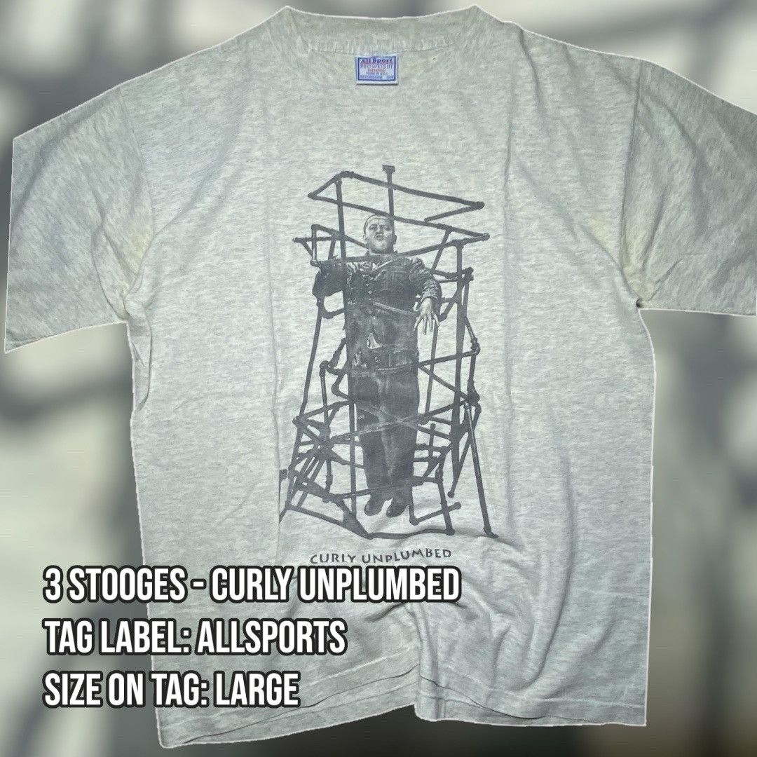 All Sport × Vintage 3 Stooges - Curly Unplumbed Movie Tee Size US L / EU 52-54 / 3 - 2 Thumbnail