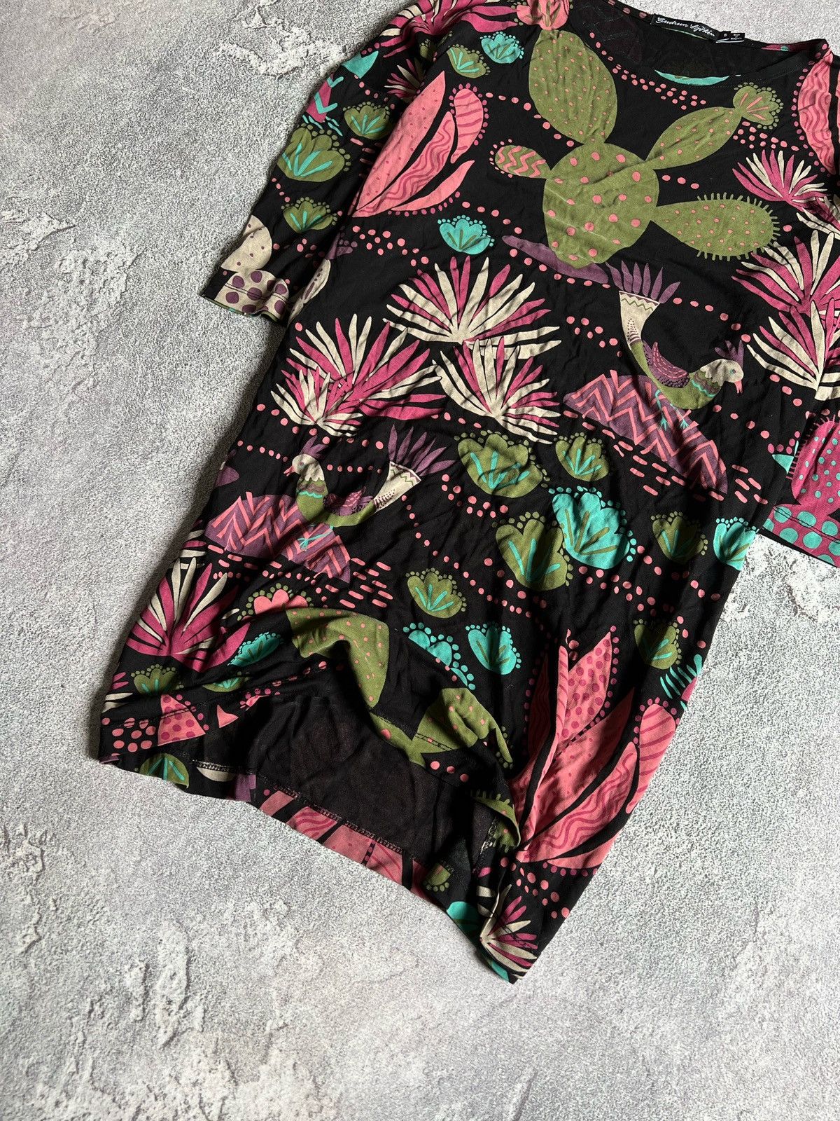 Designer × Gudrun Sjoden Gudrun Sjoden Floral Tunic Dress Cactus Shirt Sz S Sjöden Size S / US 4 / IT 40 - 5 Thumbnail
