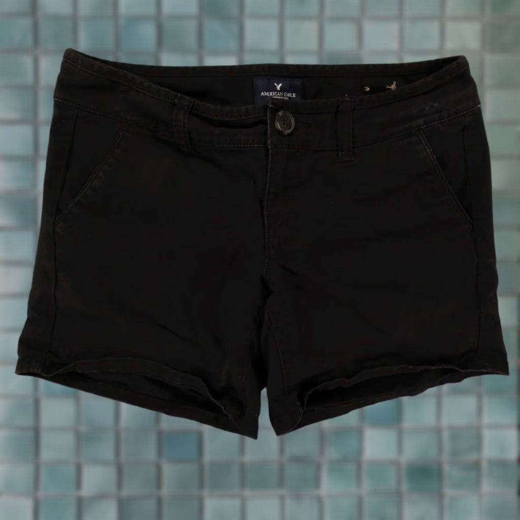 American Eagle Outfitters American Eagle Shorts Womens 0 Stretch Midi Chino Flat Front Black Size 25" / US 0 / IT 36 - 1 Thumbnail