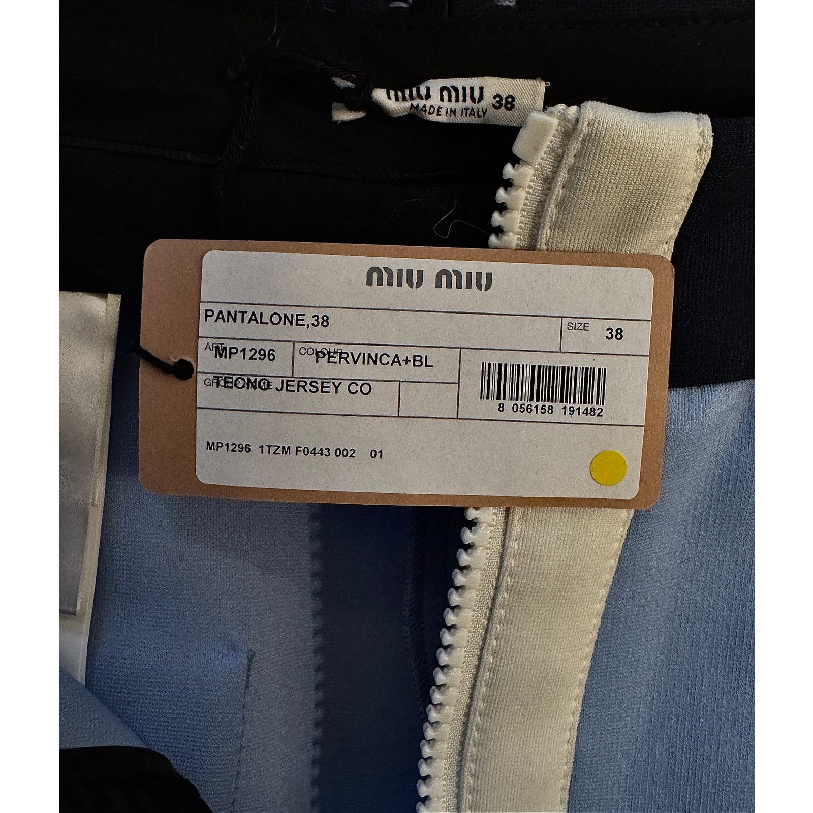 Miu Miu Miu Miu NWT Feather-trimmed Tech-jersey Pants In Blue Size 28" / US 6 / IT 42 - 8 Thumbnail