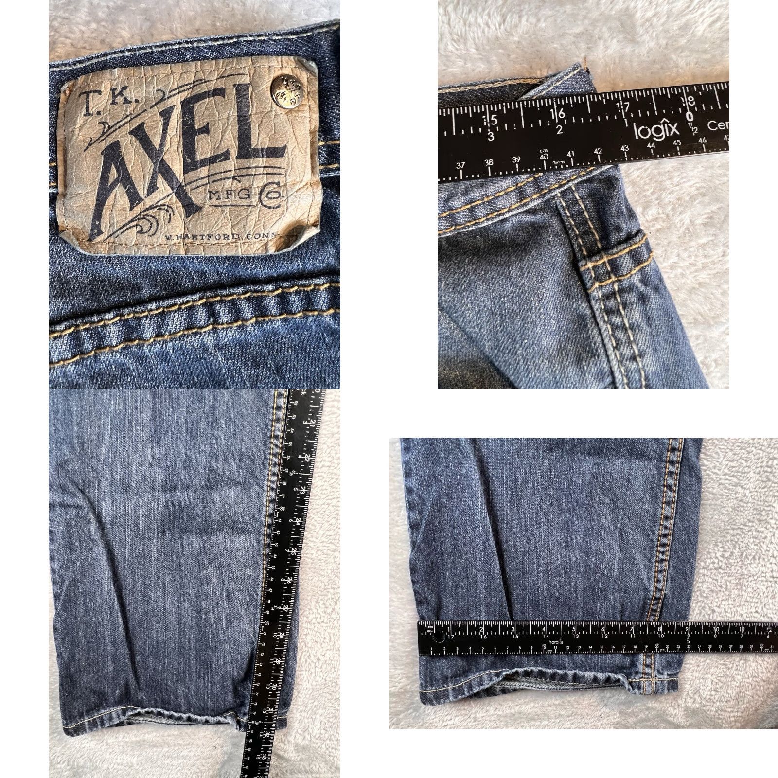 Vintage TK Axel Jeans Jeans Men 34x34 Blue Med Wash Denim Slim Straight Cowboy Athletic Stretch Pocket Comfort Regular Rise Mid Vintage No Size US 34 / EU 50 - 8 Thumbnail