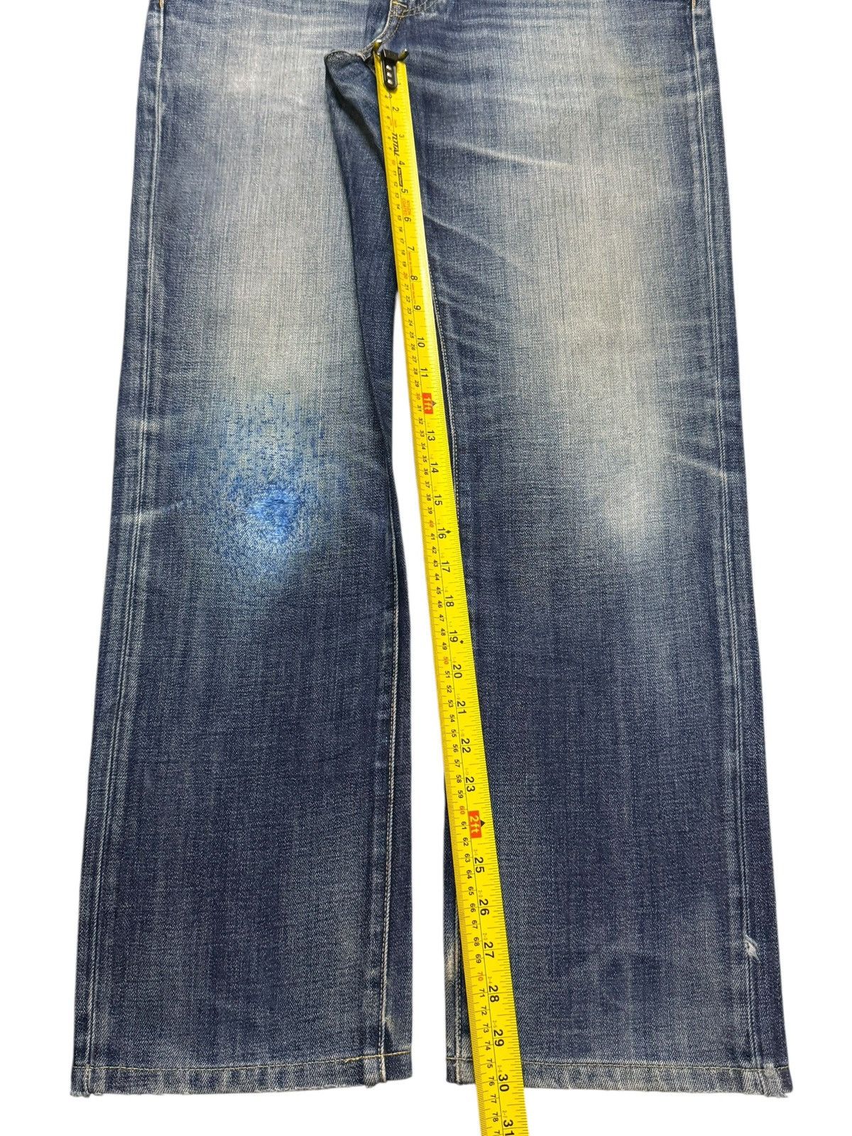 Uniqlo Vintage Y2K Japanese Uniqlo Blue Faded Wash Wide Leg Loose Size US 35 - 10 Thumbnail