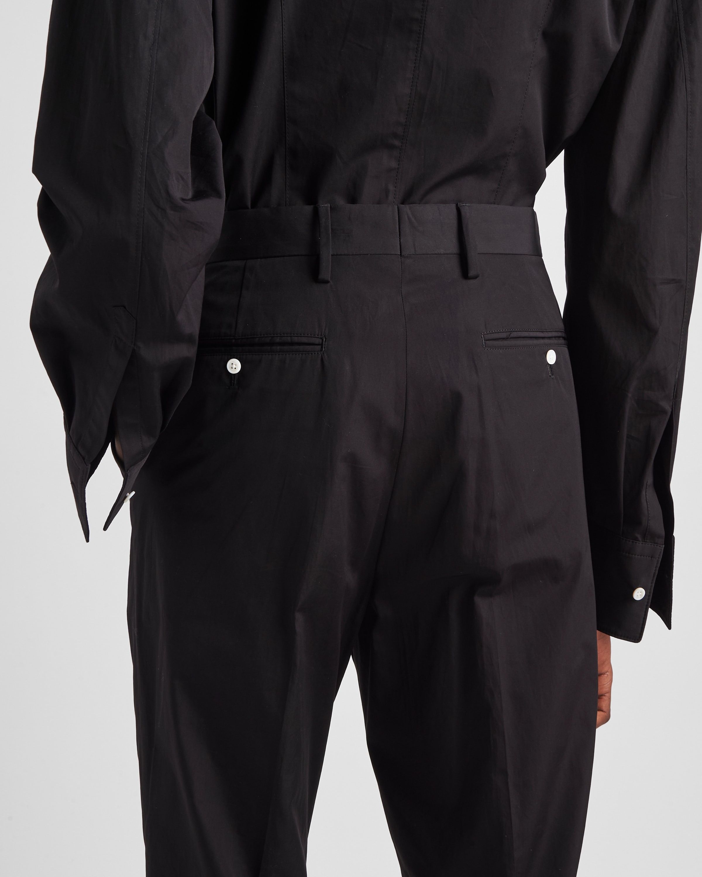 Prada o1bcso1str1025 Popeline Cotton Pants in Black Size US 36 / EU 52 - 3 Thumbnail
