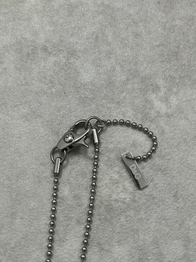 Dolce & Gabbana Dolce & Gabbana Black Metal Dog Tag Necklace Gold Heart Logo Size ONE SIZE - 4 Thumbnail