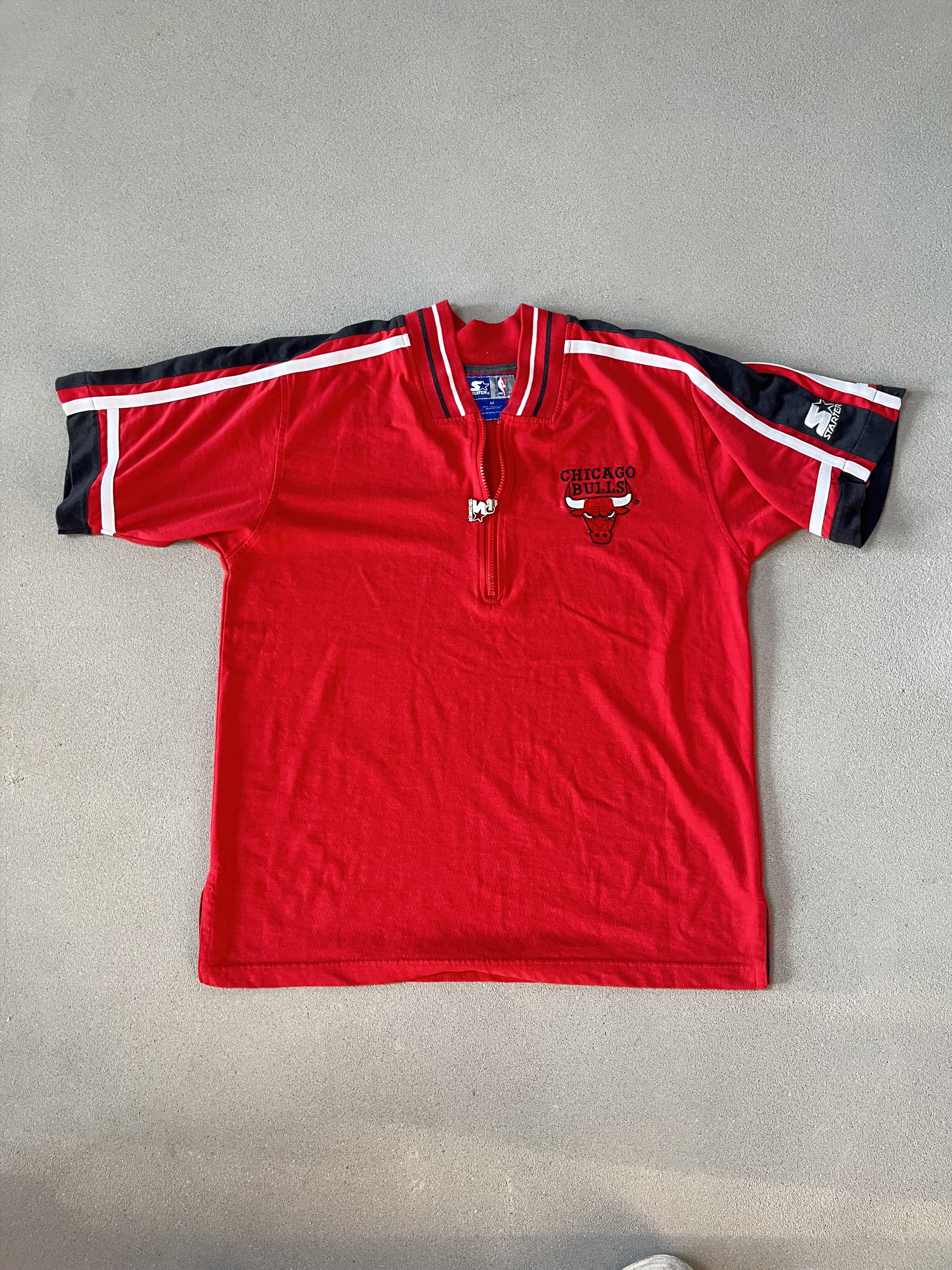 NBA × Starter × Vintage Vintage Half Zip T-Short Tee Chciago Bulls Starter Size US M / EU 48-50 / 2 - 2 Thumbnail