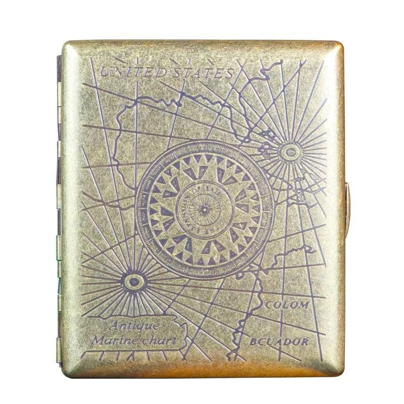 Other Cigarette Box Storage Case Portable Retro Bronze Gift Size ONE SIZE - 3 Thumbnail