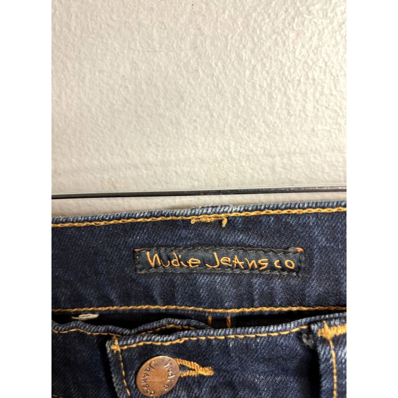 Nudie Jeans Nudie Jeans Co Jeans Mens 32x34 Denim Slim Fit Tapered Leg Dark Wash Faded Jeans Size US 32 / EU 48 - 6 Thumbnail