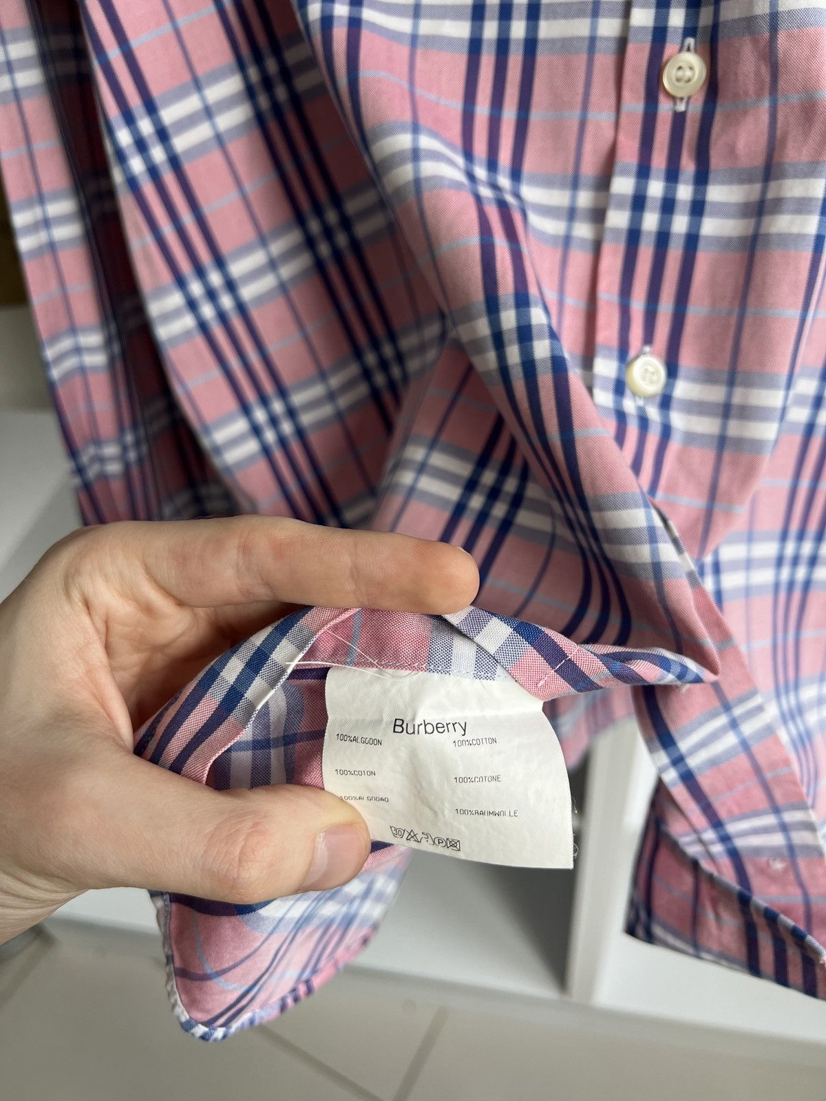 Burberry × Vintage VintageBurberry Check Button-Down Shirt Pink Checked Size US L / EU 52-54 / 3 - 10 Thumbnail