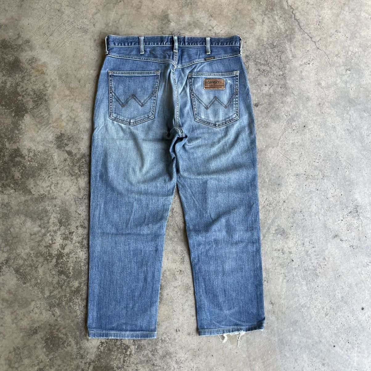 Wrangler 🔥Vintage Wrangler WM0383 Stoned Washed Distress Jeans Size US 34 / EU 50 - 4 Thumbnail