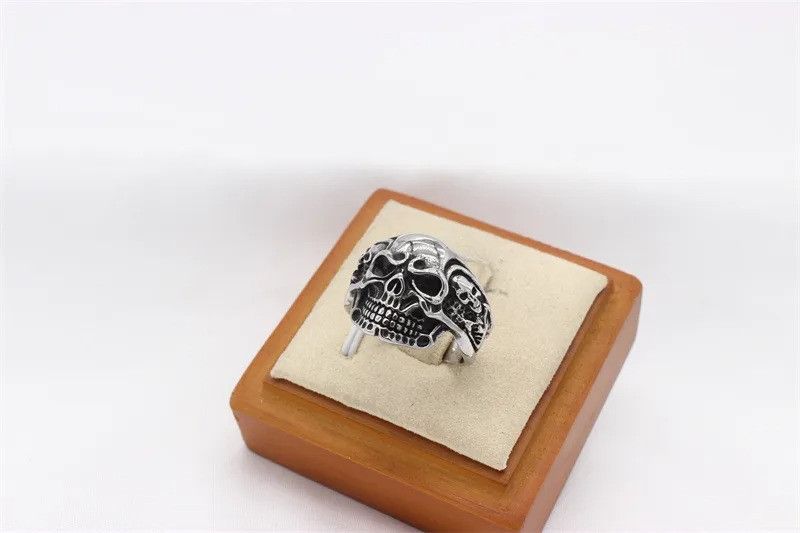 Jewelry Titanium Steel Skull Head Ring Size ONE SIZE - 4 Thumbnail