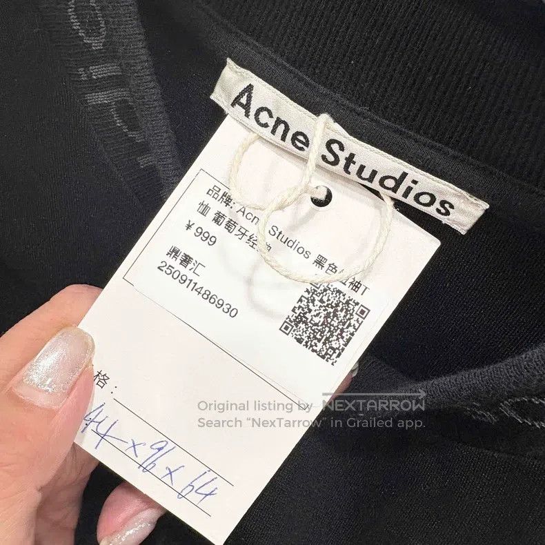 Acne Studios Acne Studios Black Short Sleeve T-Shirt with Portuguese Cl Size US XS / EU 42 / 0 - 7 Thumbnail