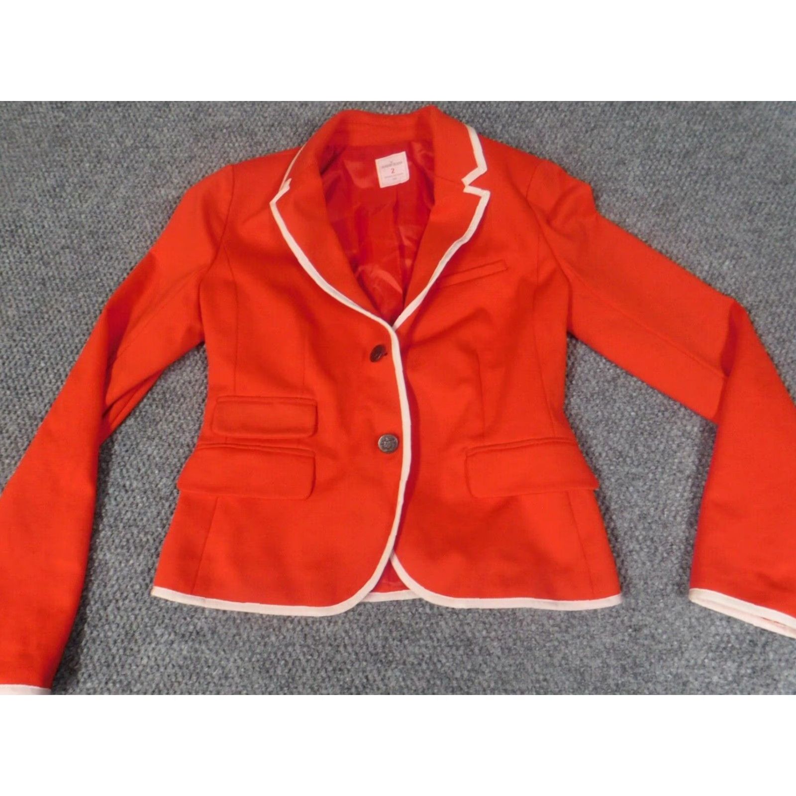 Gap Gap Women Blazer Jacket Orange 2 Button Preppy Casual Business Regular Size 2 Womens Blazer Fall Winter Vintage No Size XS / US 0-2 / IT 36-38 - 2 Thumbnail