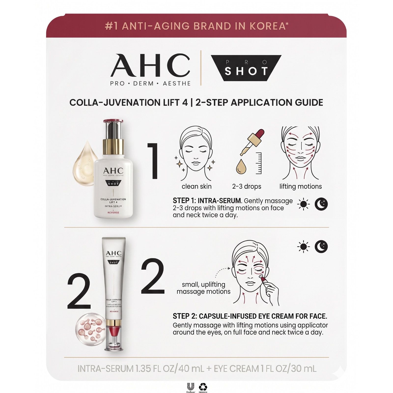 0 AHC Pro Shot Set - K-Beauty Lift Serum & Eye Cream - New Size ONE SIZE - 8 Thumbnail