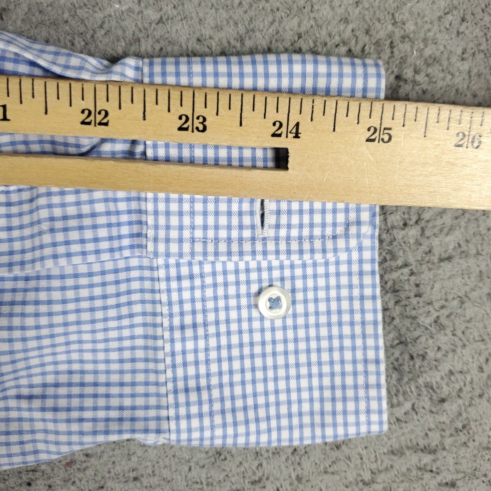 David Donahue David Donahue Shirt Mens 17 Blue Plaid Dress Button Up Long Sleeve 17 in Blue Size 46R - 5 Thumbnail