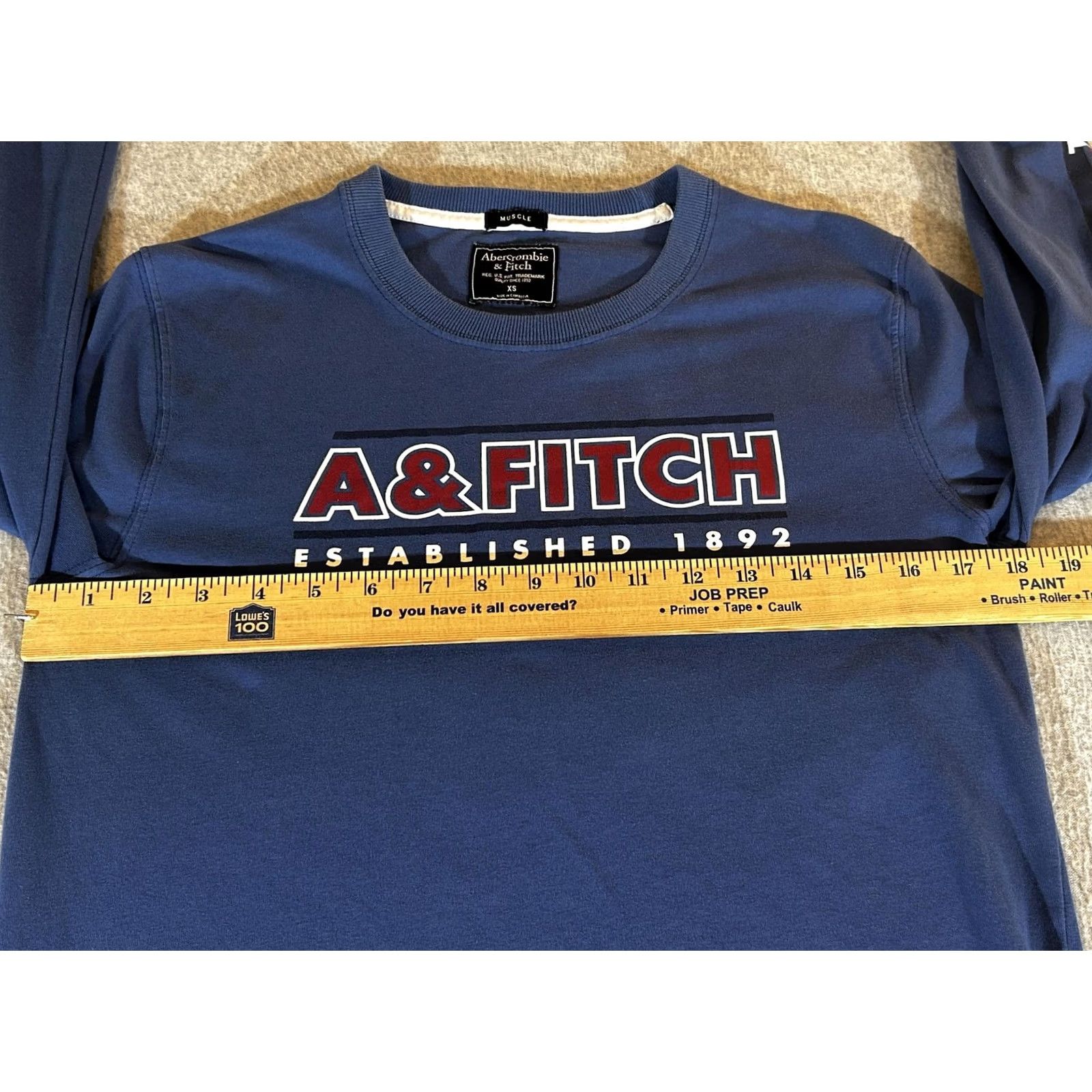 Abercrombie & Fitch Abercrombie & Fitch Shirt Mens XS Blue Long Sleeve Muscle Graphic Vintage Y2K AF Size US XS / EU 42 / 0 - 4 Thumbnail