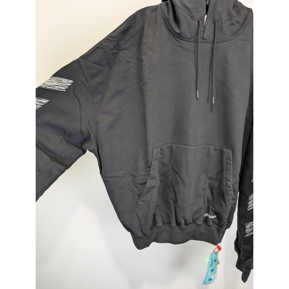 Off-White o1rshd1 Scribble Diag Boxy Hoodie in Black / White Size US XXL / EU 58 / 5 - 6 Thumbnail