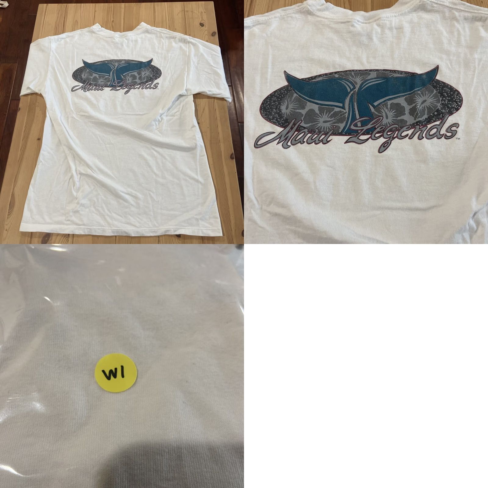 Vintage VINTAGE Maui Legends L T Shirt Surf Hawaii Graphic Double-Sided USA 90s White Cotton Unisex Adults Mens Womens 1990s Shirt Size US L / EU 52-54 / 3 - 8 Thumbnail