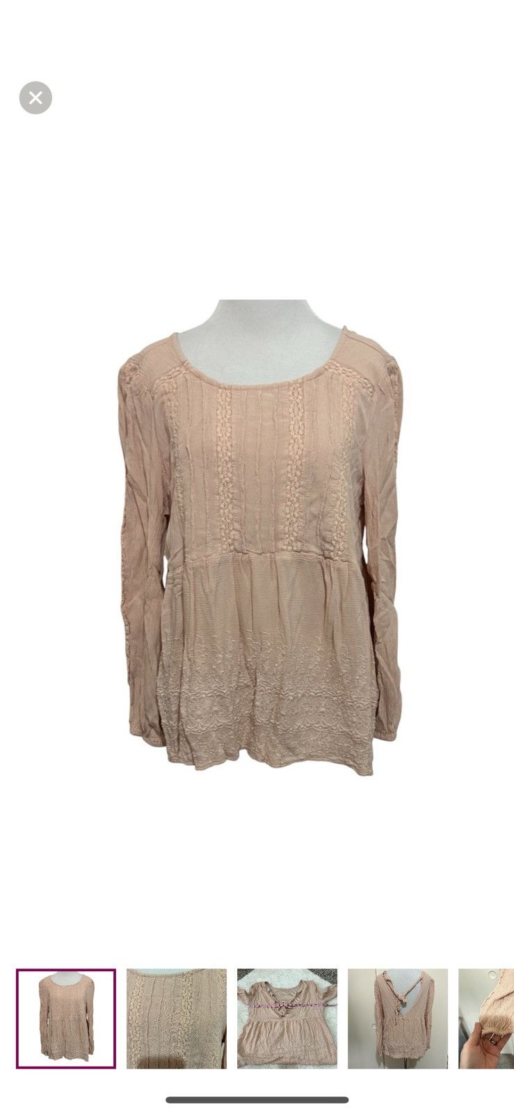 American Eagle Outfitters American eagle outfitters medium blush pink peasant blouse Size M / US 6-8 / IT 42-44 - 1 Thumbnail