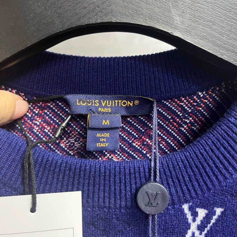 Louis Vuitton Louis Vuitton Blue Logo Jacquard Crew Neck Long Sleeve Swe Size US M / EU 48-50 / 2 - 3 Thumbnail
