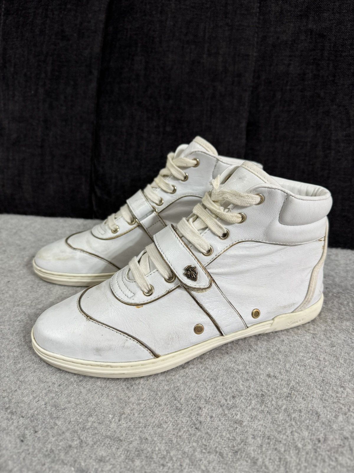 Gucci Gucci Leather High Top Sneakers White Italy size 37 Size US 7 / IT 37 - 7 Thumbnail