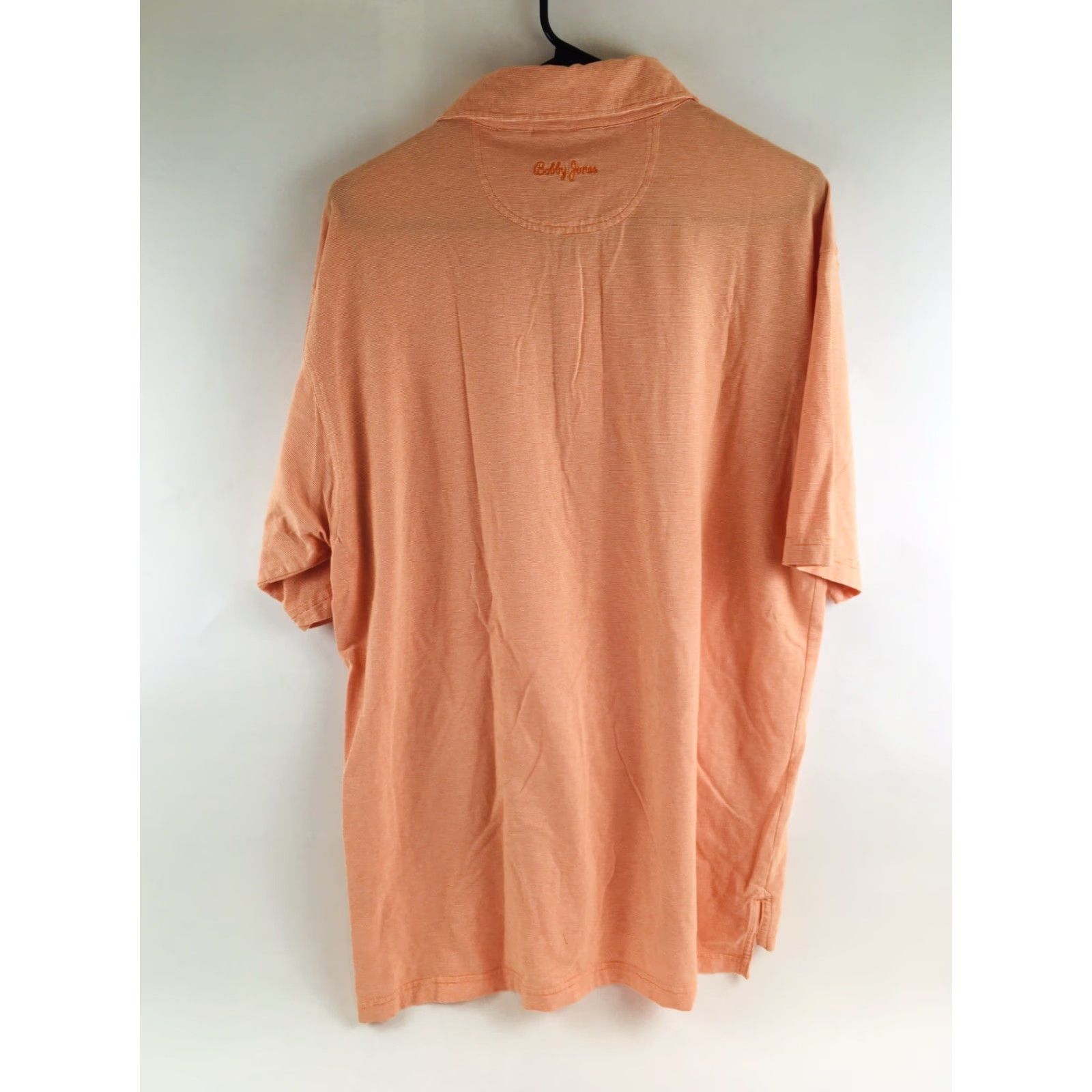 Vintage BOBBY JONES Polo Shirt Men Short Sleeve Orange Striped Pima Cotton Large Size US L / EU 52-54 / 3 - 2 Thumbnail