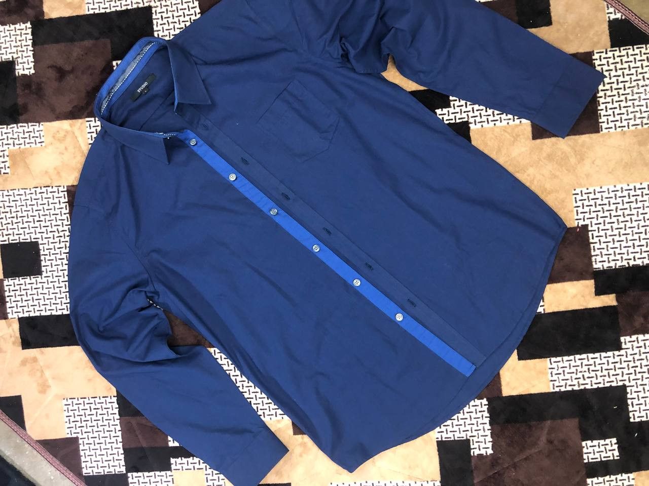 Vintage Long Sleeve Studio Blue Shirt Size US L / EU 52-54 / 3 - 2 Thumbnail
