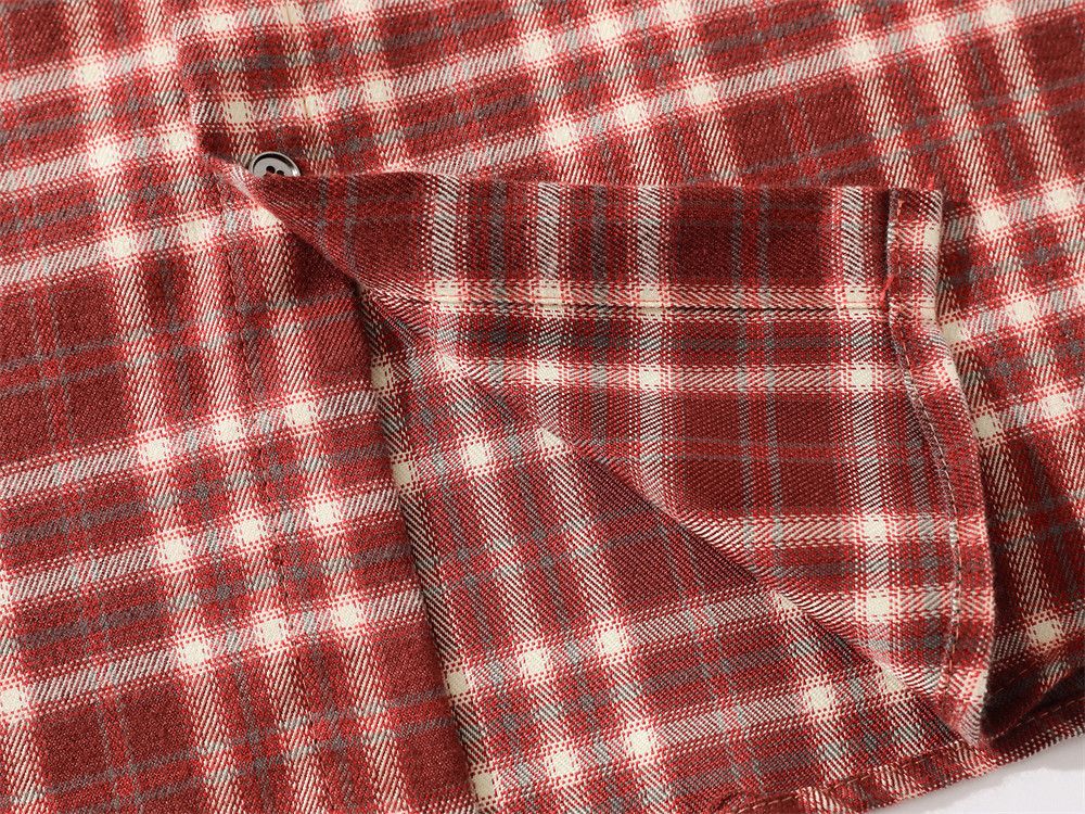 Japanese Brand × Vintage American loose men's trendy beaded letter plaid casual shirt Size US M / EU 48-50 / 2 - 4 Thumbnail