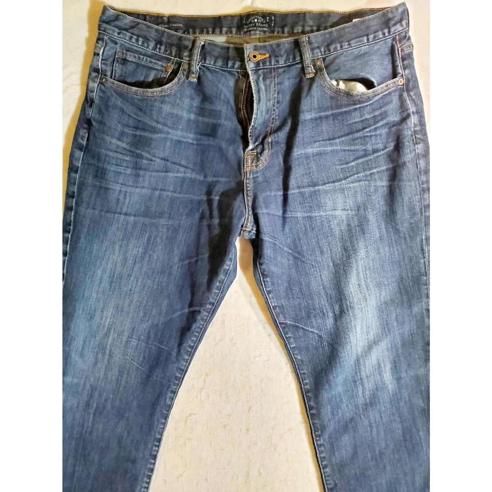 Lucky Brand LUCKY BRAND 221 Original Straight Denim Jeans Men 38X30 Blue Cotton Stretch 5-Pocket Regular Waist Belt Loops Mid Rise Vintage No? Size US 38 / EU 54 - 2 Thumbnail