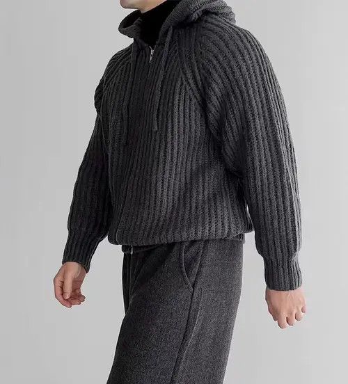 Japanese Brand Vintage Knit Thick Sweater Casual Hooded Jacket Coat Size US M / EU 48-50 / 2 - 2 Thumbnail