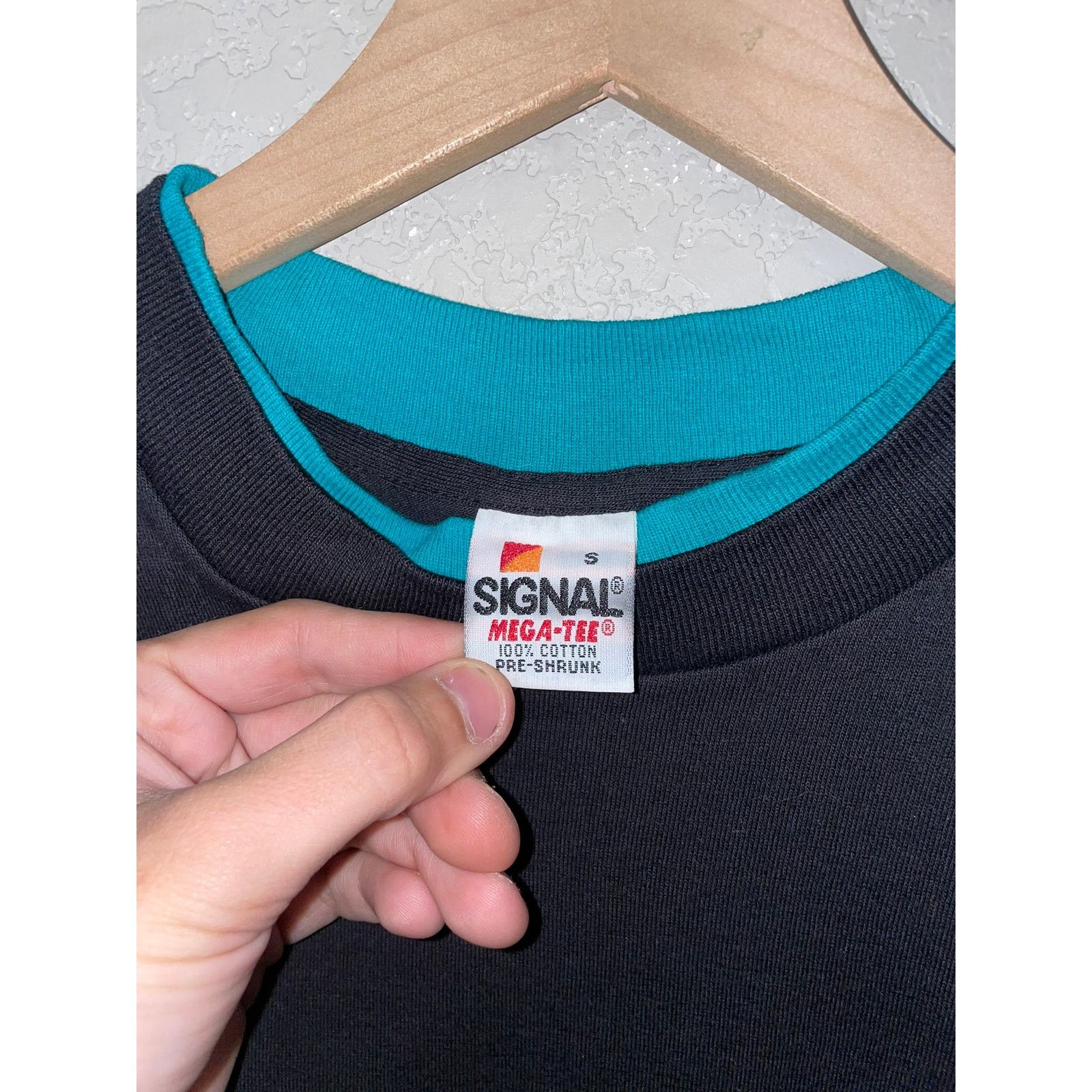 Signal Sport 90s Vintage Signal Mega-Tee 100% Cotton Blue Teal Shirt VTG Size US S / EU 44-46 / 1 - 6 Thumbnail