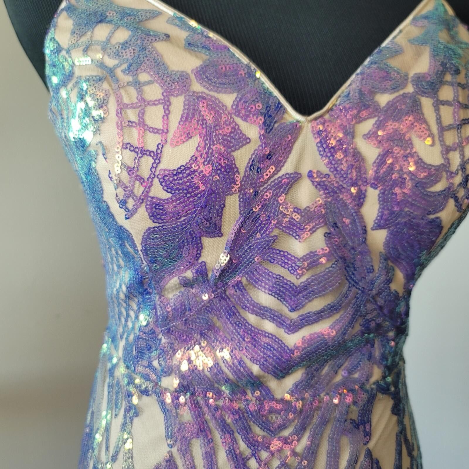 Other City Studio Strapless Iridescent Sequin Dress Sz 5 Size S / US 4 / IT 40 - 2 Thumbnail