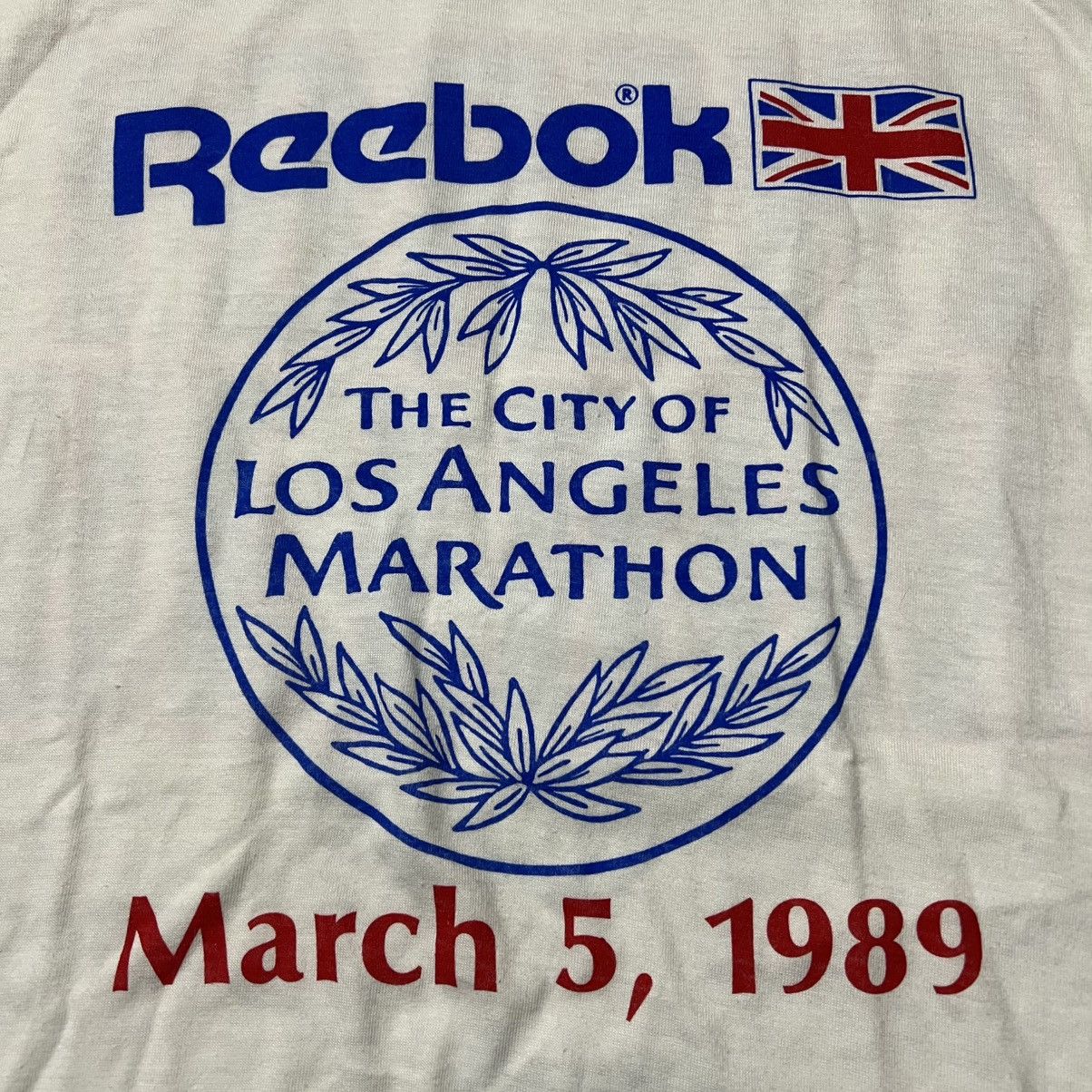 Reebok × Vintage Vintage 1989 Reebok LA Marathon 🇺🇸 Single Stitched T-Shirt Size US XL / EU 56 / 4 - 3 Thumbnail