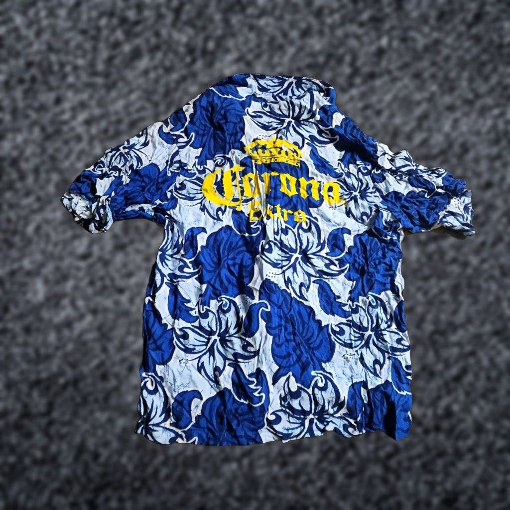 Gloverall VINTAGE Corona Shirt Womens M Collared Button-Up Cropped Blue Beach Coverup All Over Print Hawaii Shirt Size M / US 6-8 / IT 42-44 - 1 Thumbnail