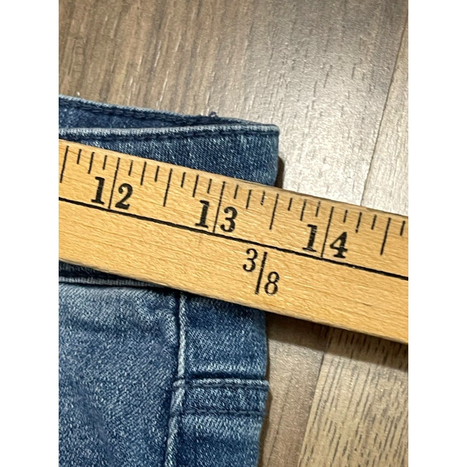 Vintage Tgla Jeans Woman's 27 Blue Denim Crop Skinny Pockets Raw Hem Regular Inseam 26 Size 27" / US 4 / IT 40 - 3 Thumbnail