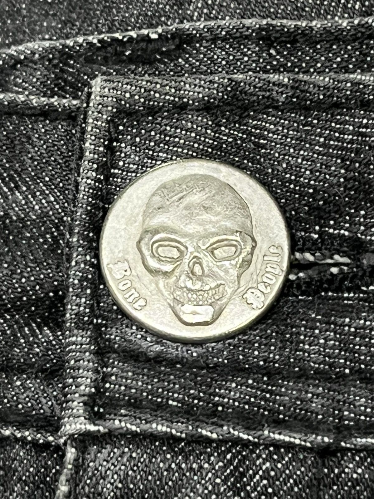Japanese Brand 🔥Vintage BLACK CASVA BONE PEOPLE Punk Studded Denim Jeans Size US 28 / EU 44 - 8 Thumbnail