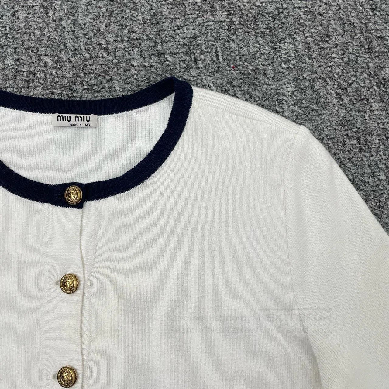 Miu Miu Miumiu Short-Sleeve Knit Cardigan. Size S / US 4 / IT 40 - 4 Thumbnail