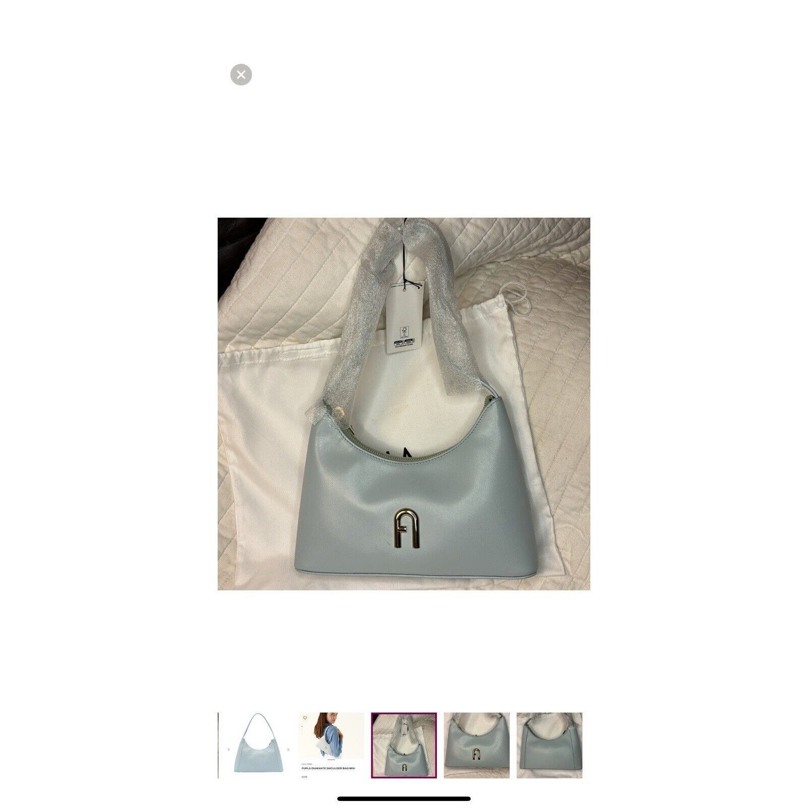 Furla Furla Handbag Diamonte Celestial Blue Purse Satchel Size ONE SIZE - 4 Thumbnail