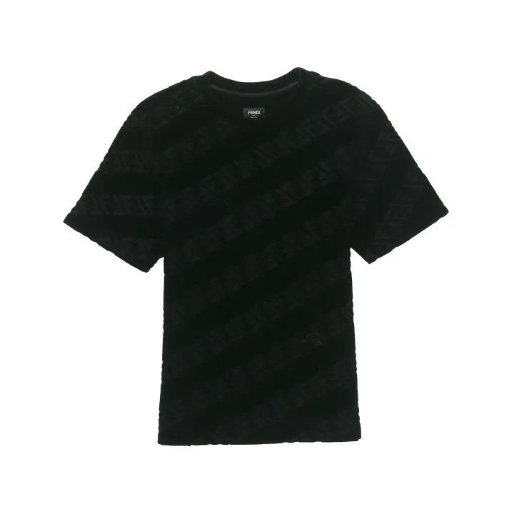 Fendi Fendi Logo Print Black Short Sleeve T-Shirt 0079 Size US M / EU 48-50 / 2 - 1 Thumbnail
