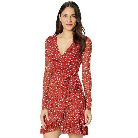 Sanctuary Sanctuary Emma Ruffled Wrap Dress, Red, Size M Size M / US 6-8 / IT 42-44 - 1 Thumbnail