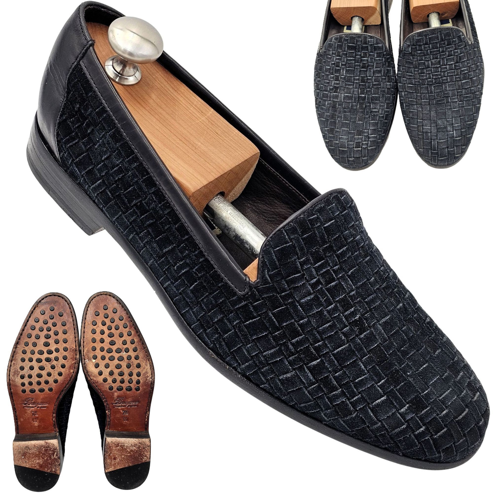 Bragano × Cole Haan Vintage Bragano Italy Woven Black Suede Dress Shoes Mens 7.5 Size US 7.5 / EU 40-41 - 1 Thumbnail