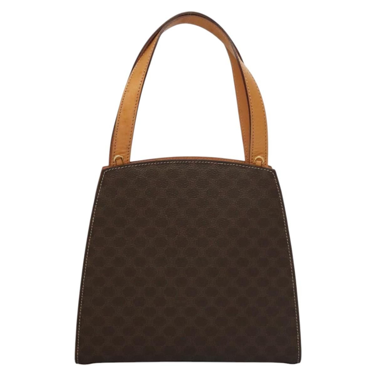 Celine CELINE Macadam Canvas Hand Bag Pvc Leather Brown Gold Size ONE SIZE - 3 Thumbnail