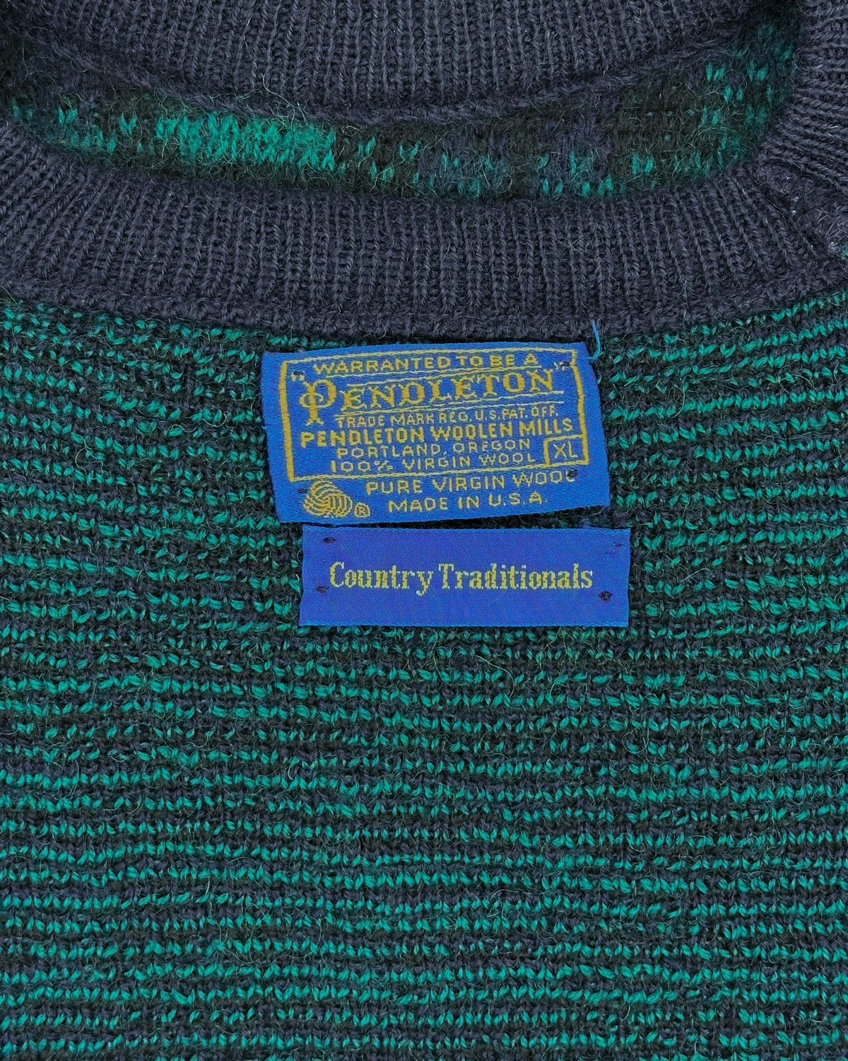 Pendleton × Vintage 70s Pendleton Blue Plaid “Country Traditionals” Wool Sweater Size US M / EU 48-50 / 2 - 3 Thumbnail