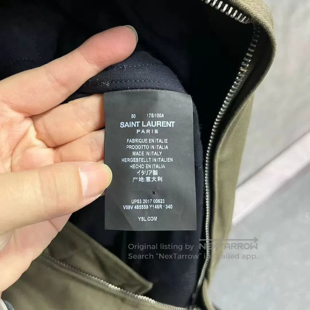 Saint Laurent Paris Saint Laurent Olive Green Fur Collar Jacket. Size US M / EU 48-50 / 2 - 4 Thumbnail
