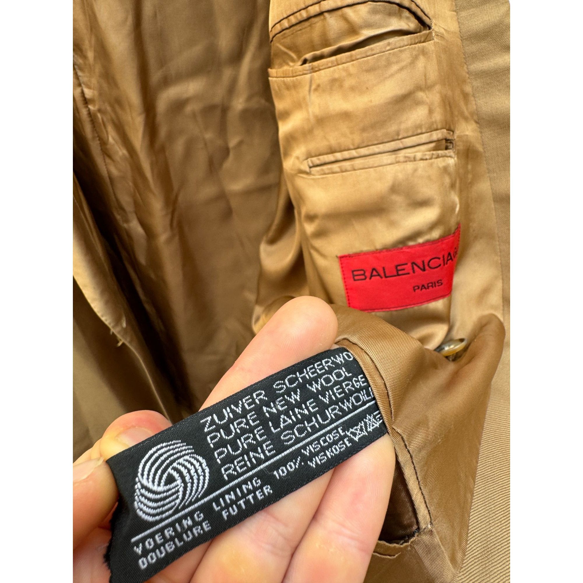 Balenciaga Beige Wool Blazer Jacket Size 44R - 5 Thumbnail