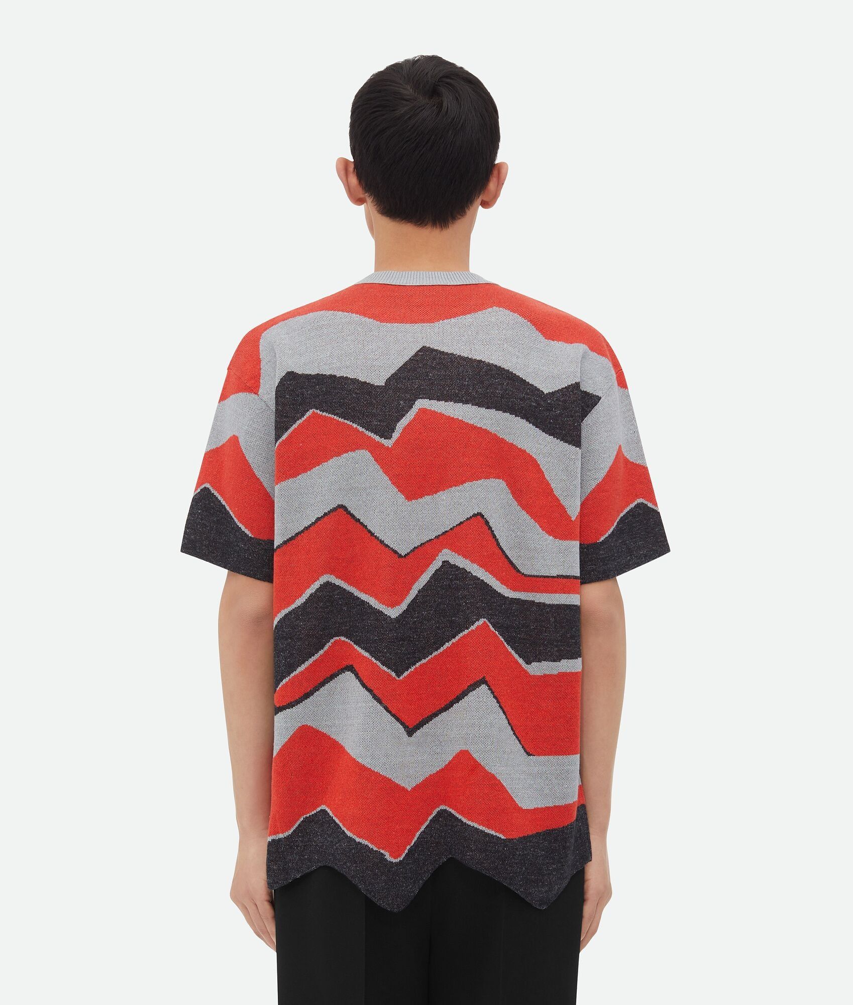 Bottega Veneta o1w1db10525 Zig-Zag Jacquard Knitted T-Shirt in Multicolor Size US L / EU 52-54 / 3 - 2 Thumbnail