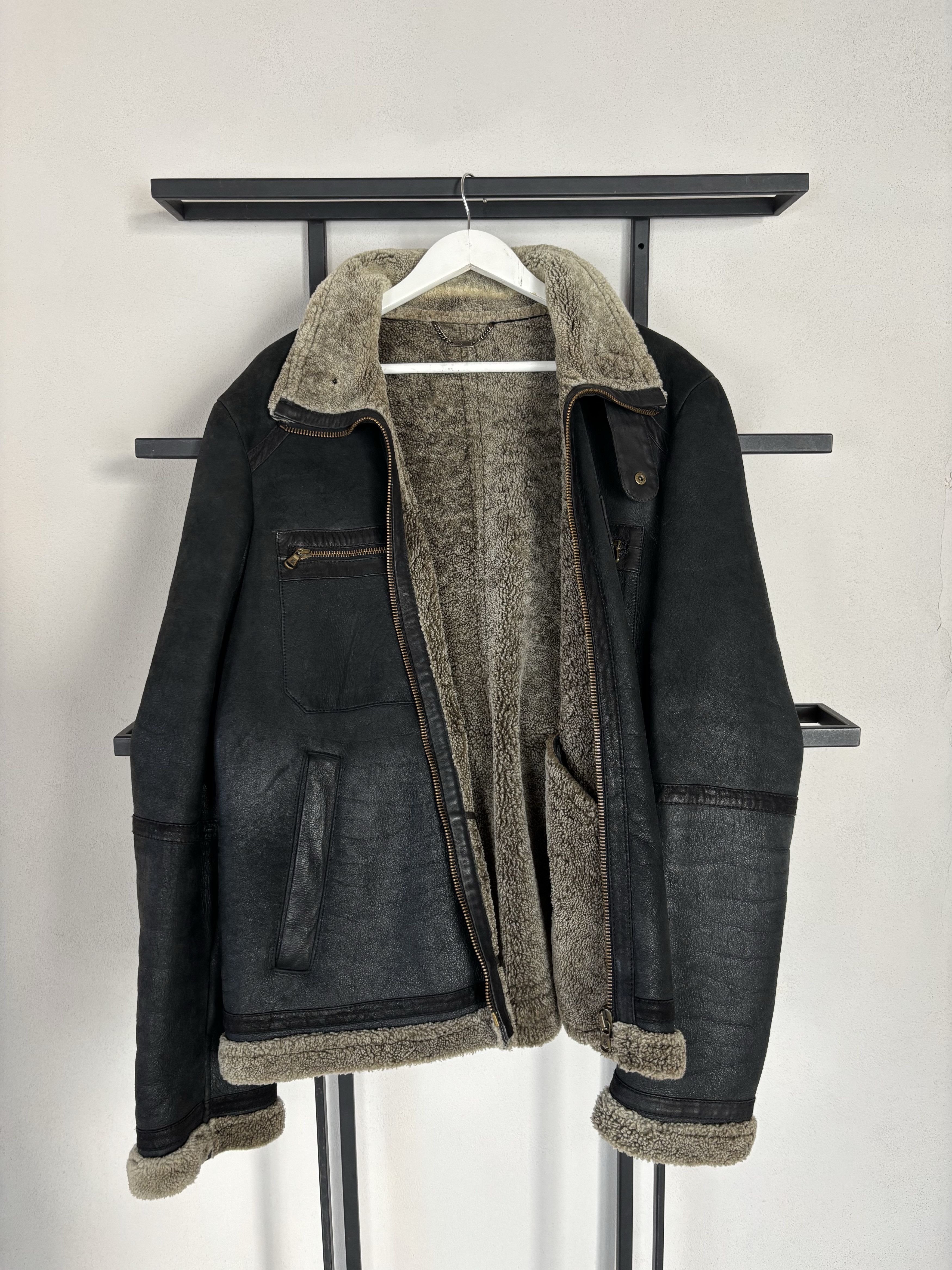 Dolce & Gabbana Vtg Sheepskin Shearling 1990s Dolce&Gabbana Leather Jacket Size US L / EU 52-54 / 3 - 8 Thumbnail