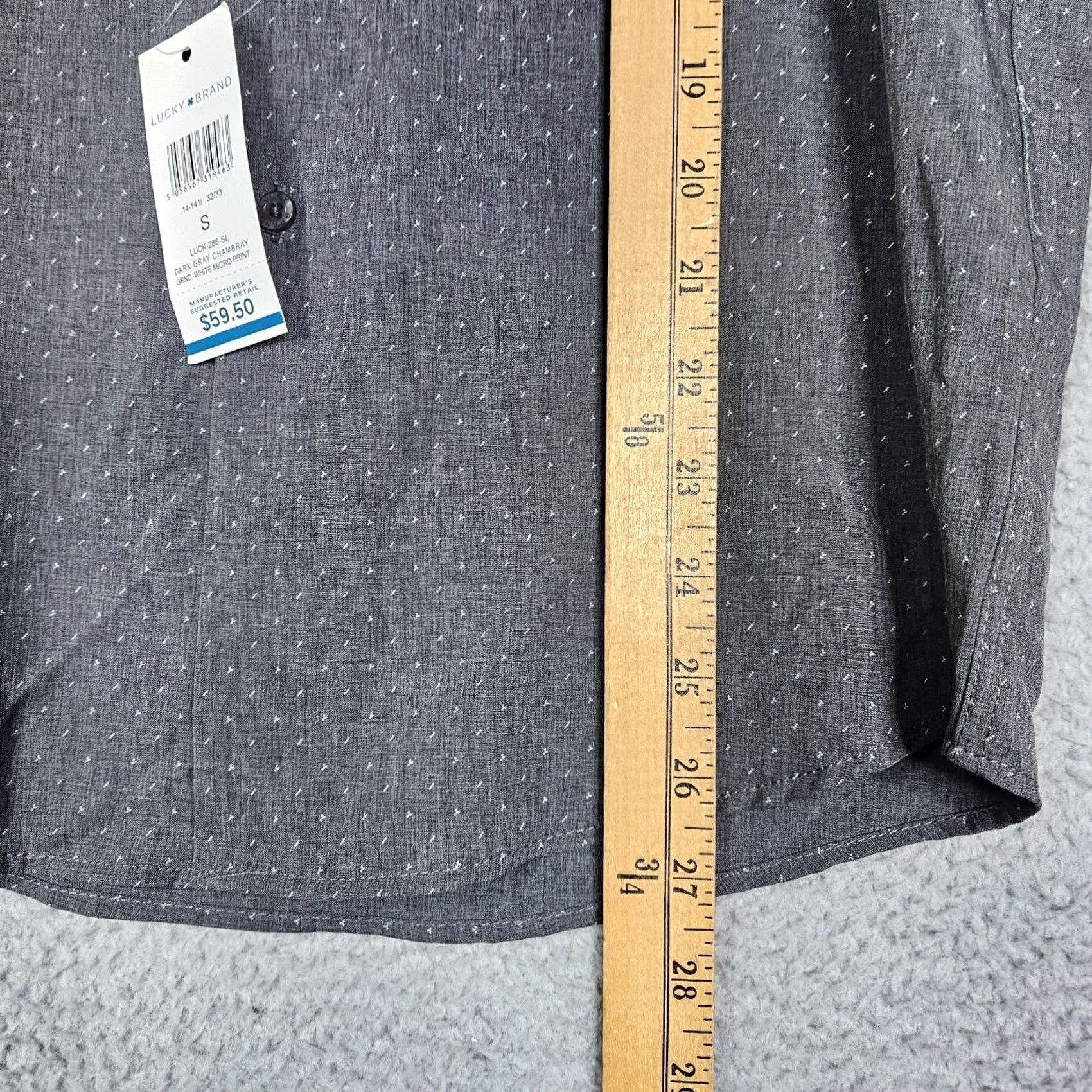 Lucky Brand Lucky Brand 4 WAY STRETCH Men’s Gray Chambray Shirt S Button-Down Casual Poly 4 Way Stretch Regular Size Type: Regular Size US S / EU 44-46 / 1 - 5 Thumbnail