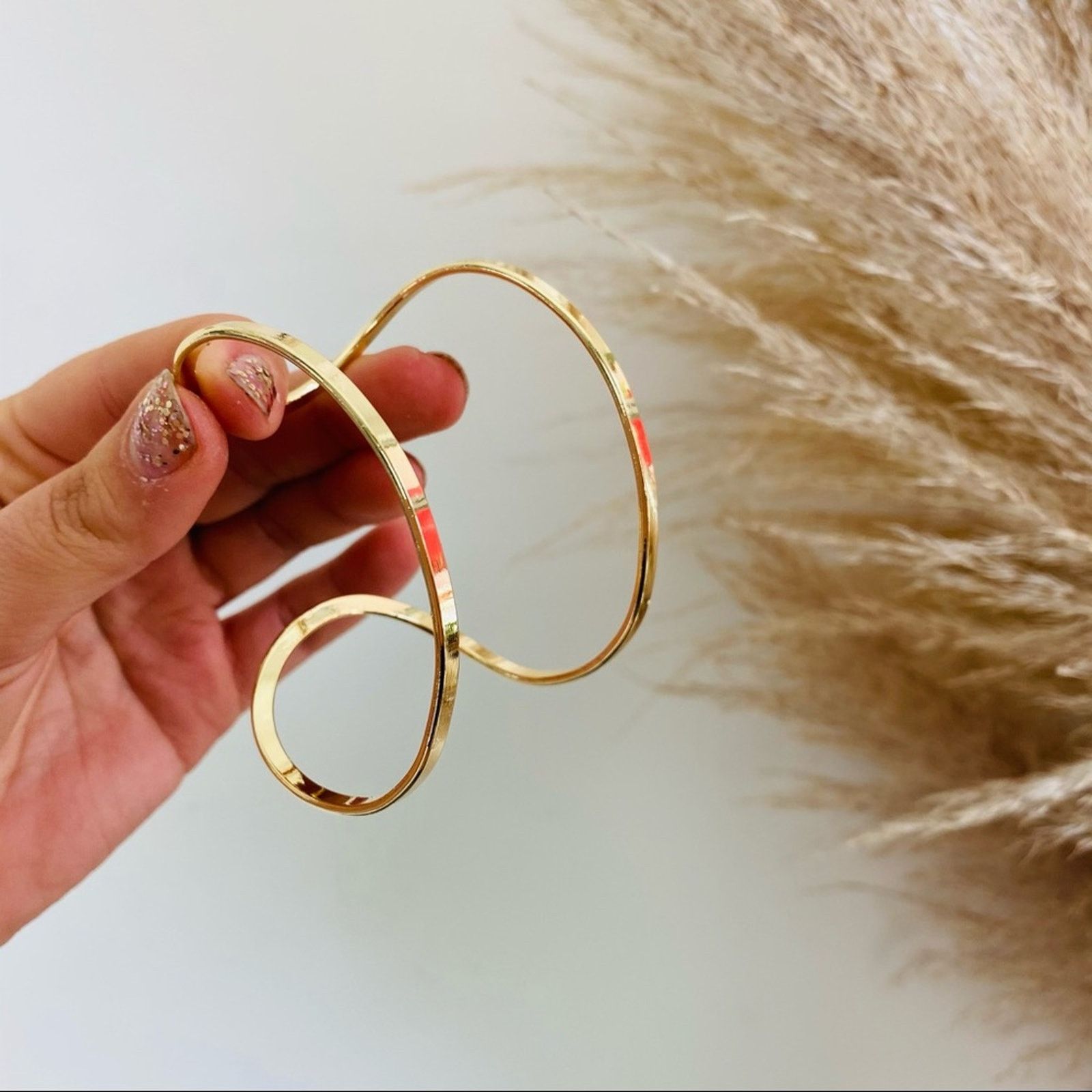 Nordstrom NEW NORDSTROM REVOLVE 14kt Gold Open Bangle Bracelet Cuff Size ONE SIZE - 2 Thumbnail